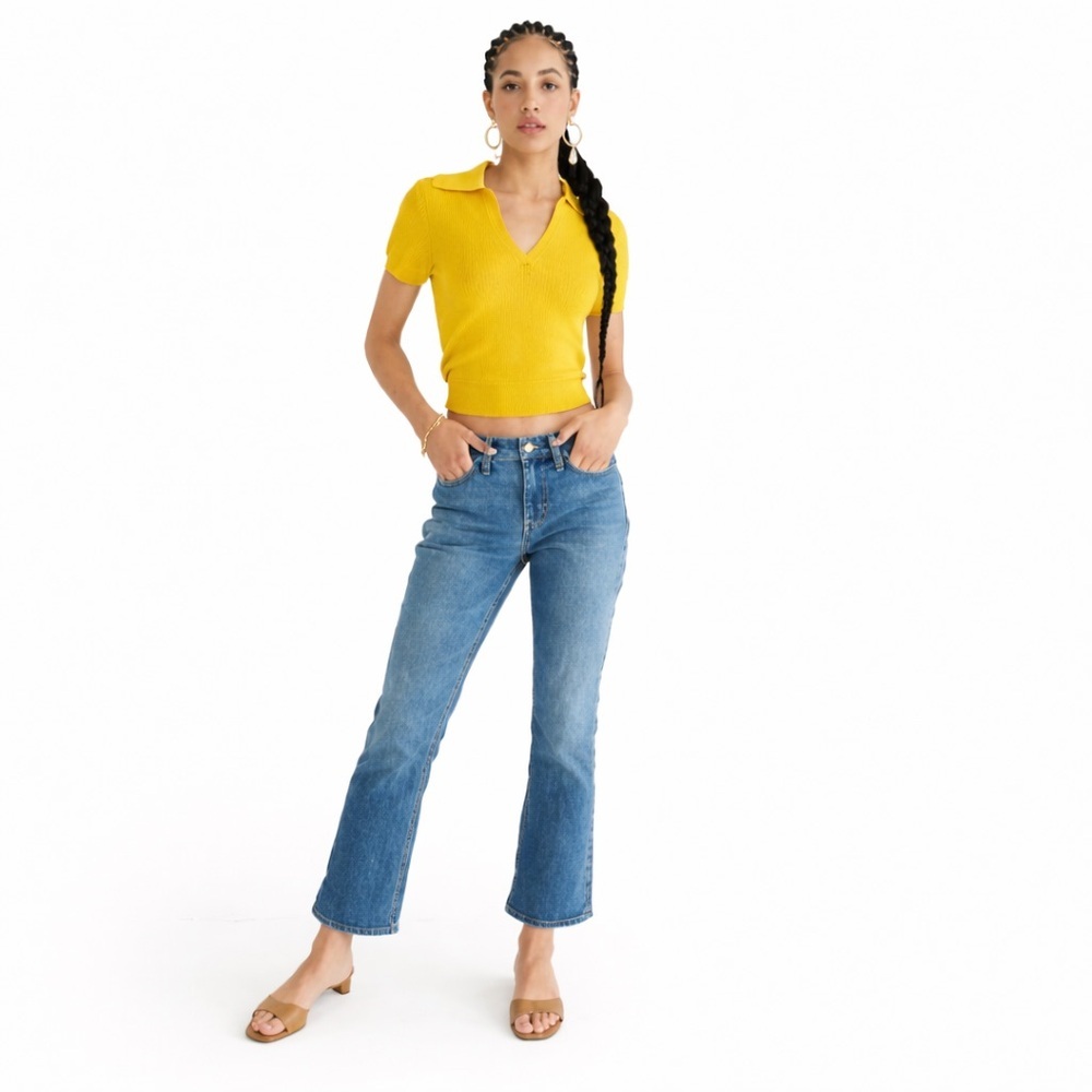 J. Crew 26x26 9” Billie Demi Boot Crop jeans blue 0483 mid rise bk650